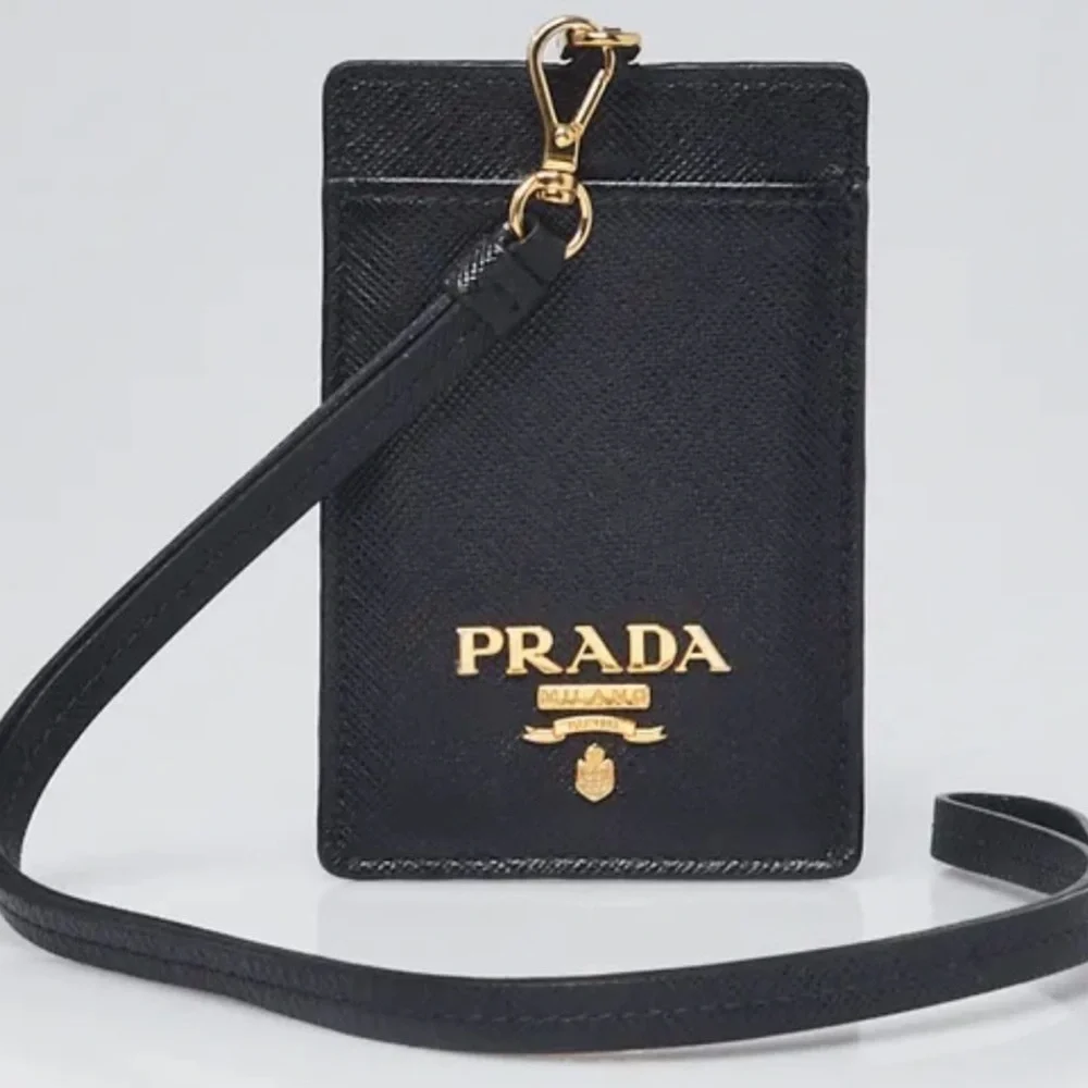 Prada Black Saffiano Lanyard card Case. - Picture 3 of 4